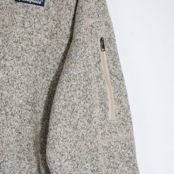 Patagonia Womens Better Sweater 1/4 Quarter Zip XL Pelican Beige Pullover Fleece - Picture 4 of 6